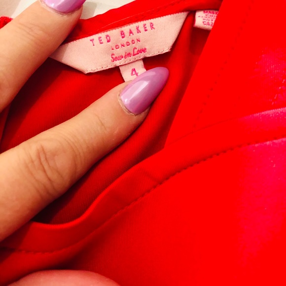 Ted Baker Red Midi Dress - Picture 6 of 8